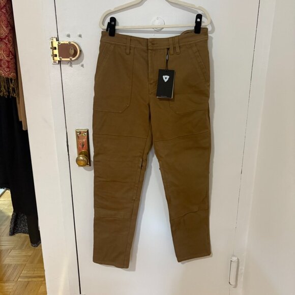 NWT REV'IT! Davis Tapered Fit Jeans Motorcycle Dark Camel W34 L32 - Picture 3 of 9